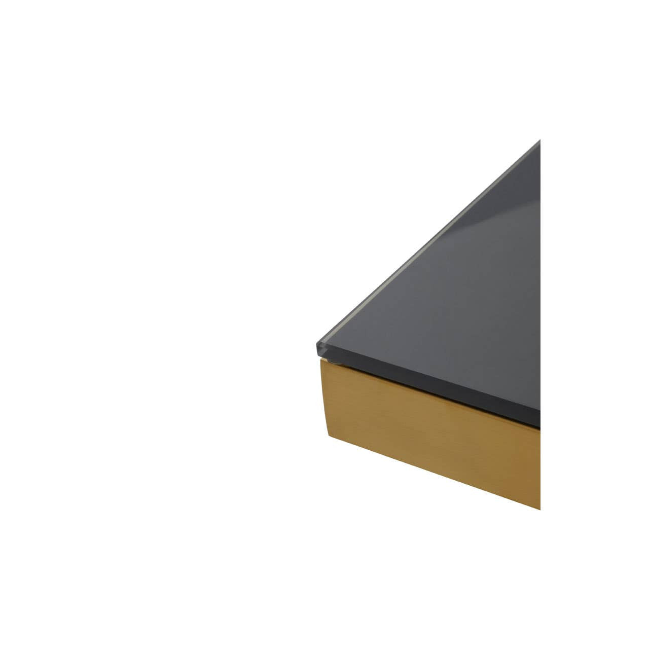 Alana Square Coffee Table with Gold Frame and Black Glass