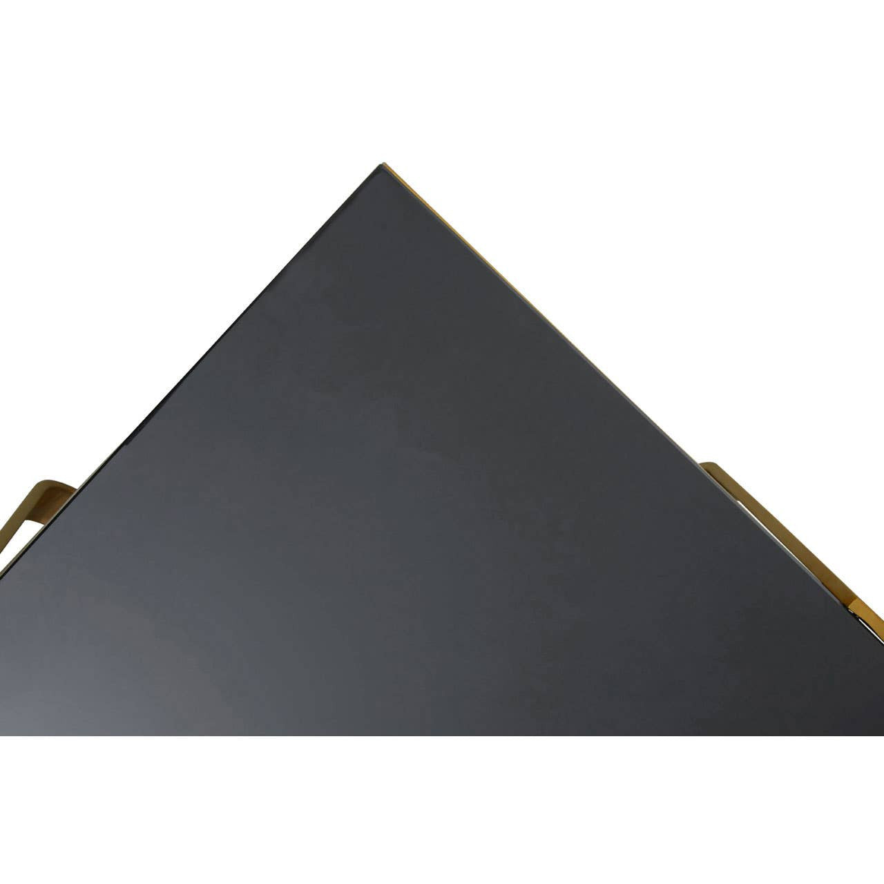 Alana Square Coffee Table with Gold Frame and Black Glass