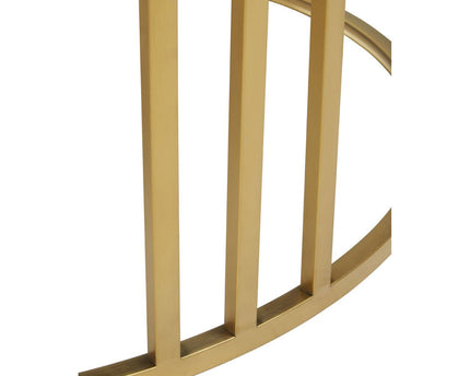 Alana Round Coffee Table with Gold Frame and Black Glass