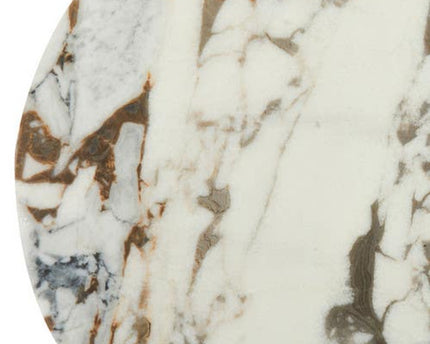 Doha White Marble Side Table with Fluted Base