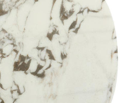 Doha White Marble Side Table with Fluted Base