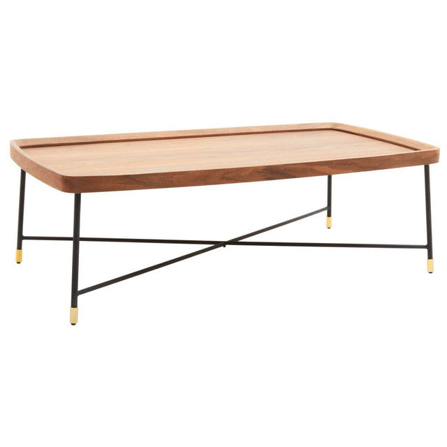 Doha Coffee Table With Cross Metal Legs