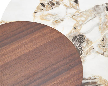 Imperia 3 Tier Round Ceramic Marble Effect Coffee Table