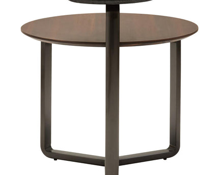 Imperia 2 Tier Round Veneer and Ceramic Coffee Table