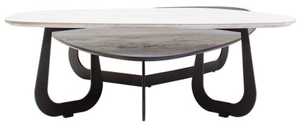 Imperia 2 Tier Large Asymmetrical Ceramic Coffee Table