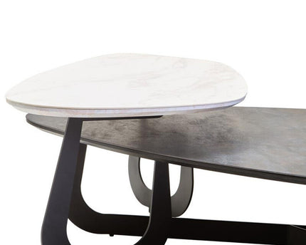 Imperia 2 Tier Large Asymmetrical Ceramic Coffee Table