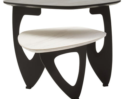 Imperia 2 Tier Small Asymmetrical Ceramic Coffee Table