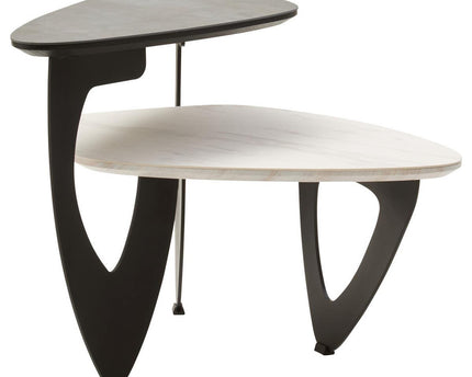 Imperia 2 Tier Small Asymmetrical Ceramic Coffee Table