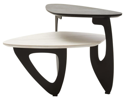 Imperia 2 Tier Small Asymmetrical Ceramic Coffee Table