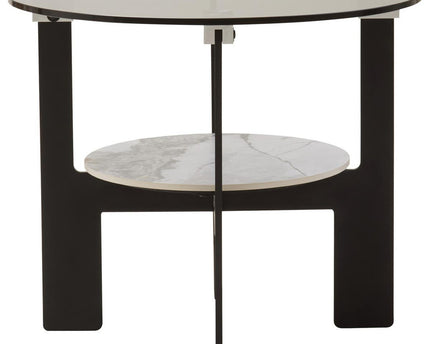 Imperia Round Grey Glass And Ceramic Small Coffee Table
