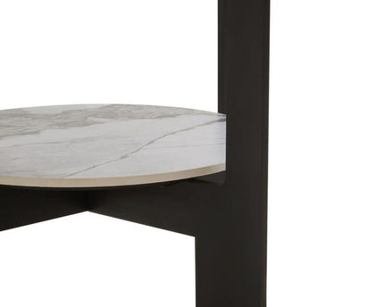 Imperia Round Grey Glass And Ceramic Small Coffee Table