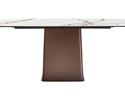 Imperia White Ceramic Marble Effect Rectangular Dining Table