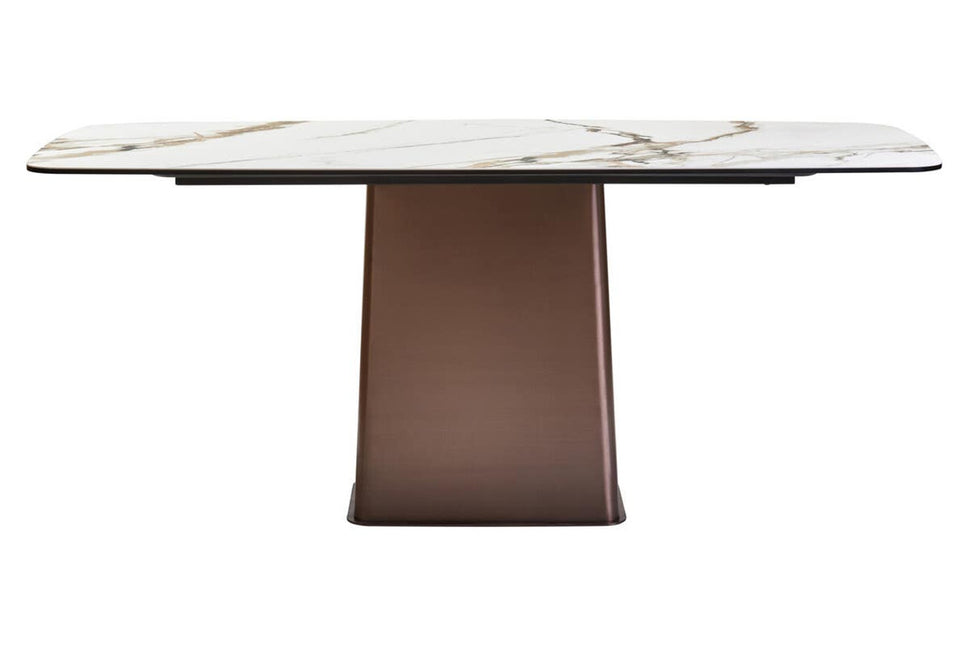 Imperia White Ceramic Marble Effect Rectangular Dining Table