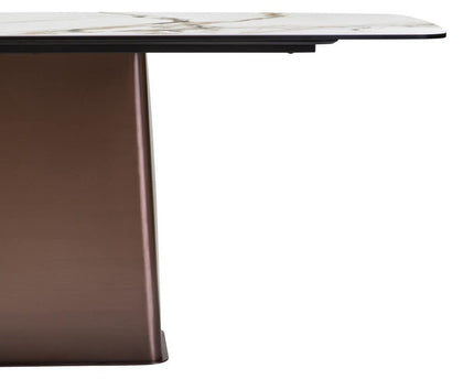 Imperia White Ceramic Marble Effect Rectangular Dining Table