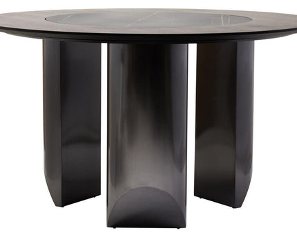 Imperia Round Veneer Dining Table with Ceramic Lazy Susan