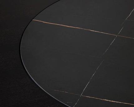 Imperia Round Veneer Dining Table with Ceramic Lazy Susan