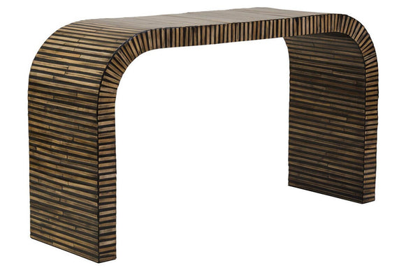 Bambusa Bamboo Inlay Curved Console Table