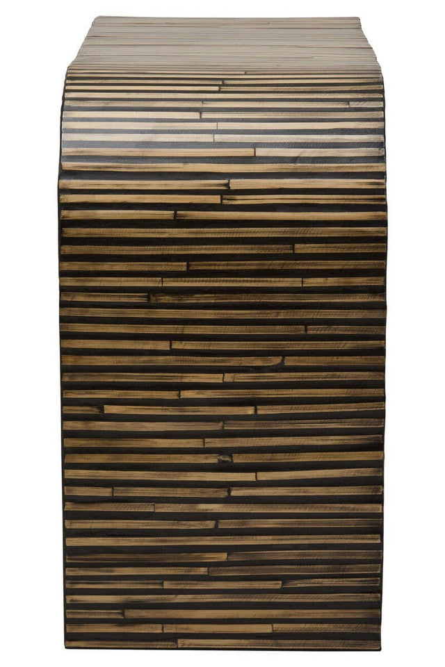 Bambusa Bamboo Inlay Curved Console Table