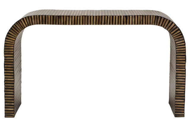 Bambusa Bamboo Inlay Curved Console Table