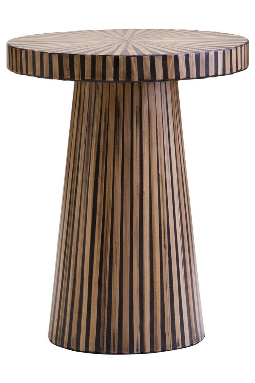 Bambusa Bamboo Inlay Round Side Table