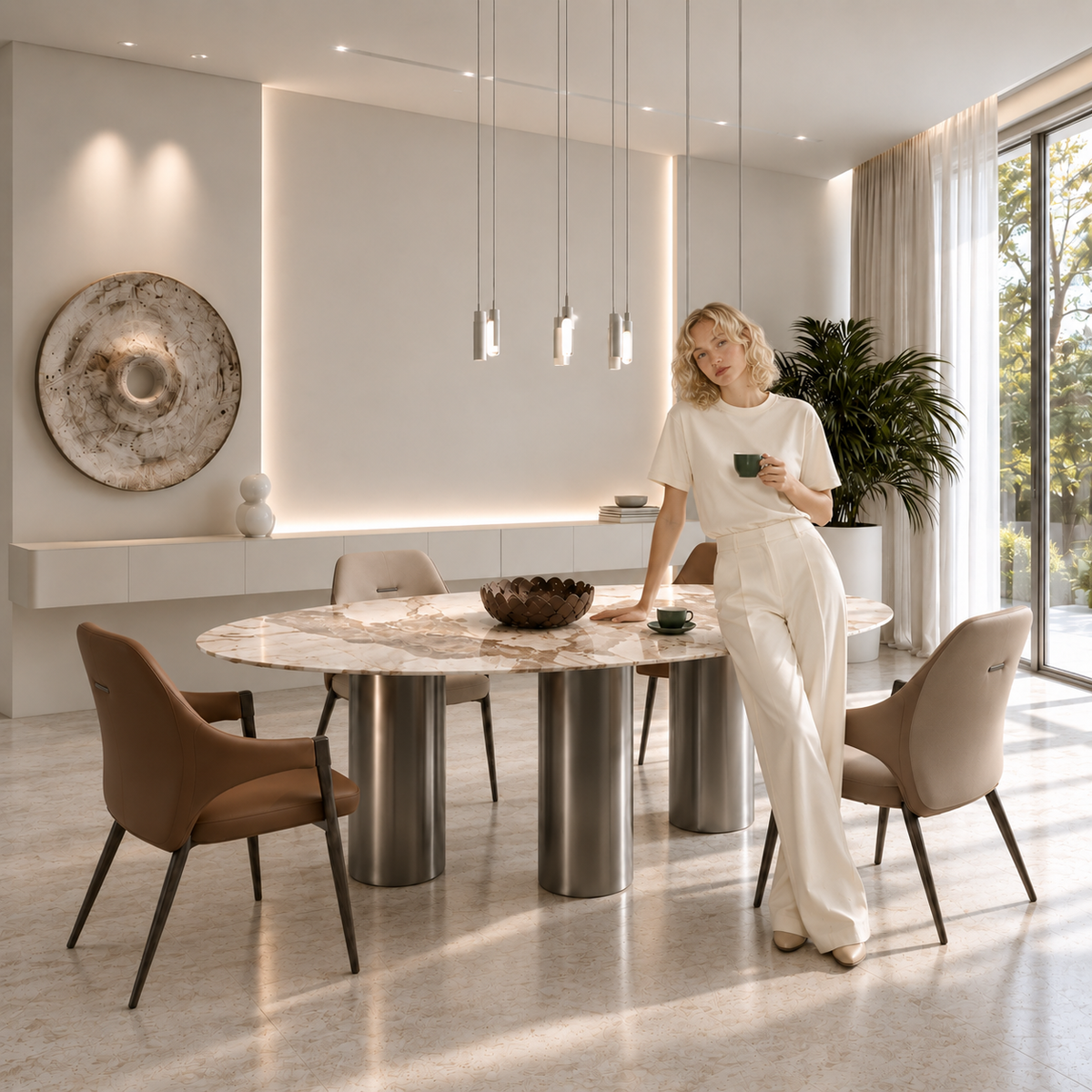Dining tables Oval Pandora gray