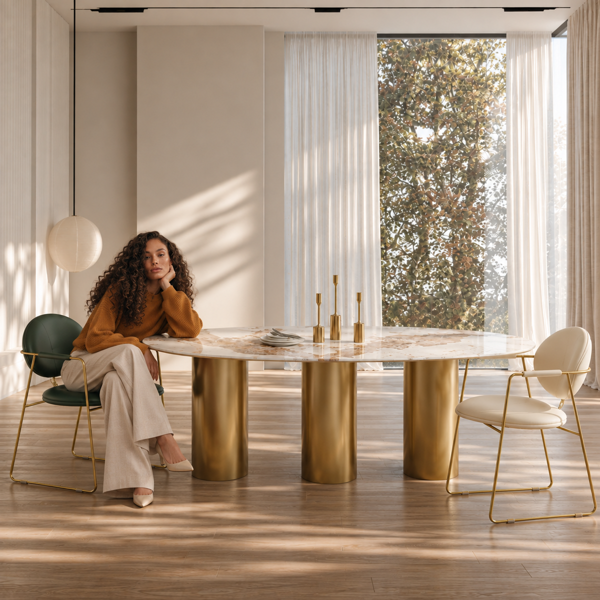 Dining tables Oval Pandora golden