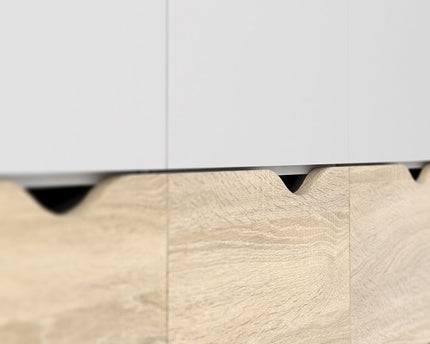 Oslo Wardrobe 3 Doors 3 Drawers in White and Oak