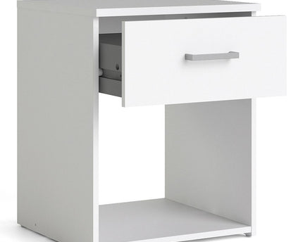 Space Package - Bedside 1 Drawer + Chest of 3 Drawers + Wardrobe with 2 doors + 1 drawer in White