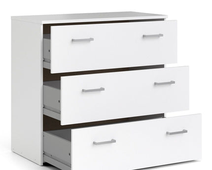 Space Package - Bedside 1 Drawer + Chest of 3 Drawers + Wardrobe with 2 doors + 1 drawer in White