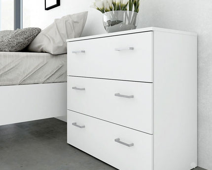 Space Package - Bedside 1 Drawer + Chest of 3 Drawers + Wardrobe with 2 doors + 1 drawer in White