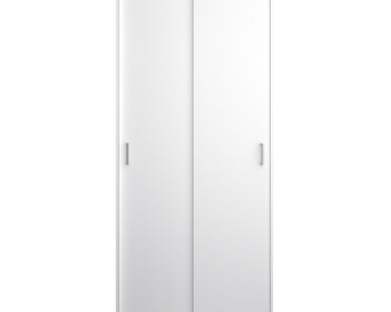 Space Wardrobe with 2 Sliding Doors in White