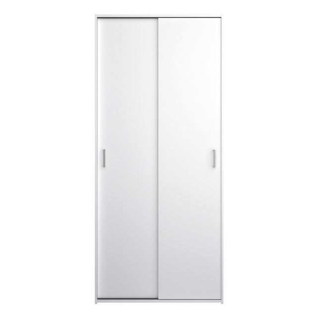 Space Wardrobe with 2 Sliding Doors in White