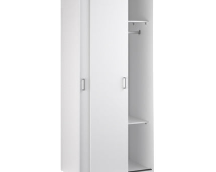 Space Wardrobe with 2 Sliding Doors in White