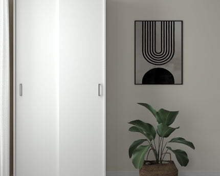 Space Wardrobe with 2 Sliding Doors in White