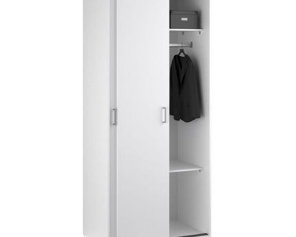 Space Wardrobe 2 Sliding Doors in White 1750