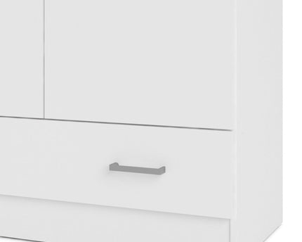 Space Wardrobe with 2 Doors + 1 Drawer in White 1750