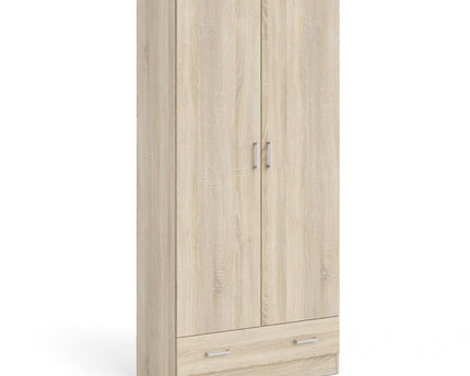 Space Wardrobe with 2 Doors + 1 Drawer in Oak 1750
