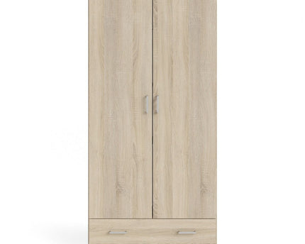 Space Wardrobe with 2 Doors + 1 Drawer in Oak 1750