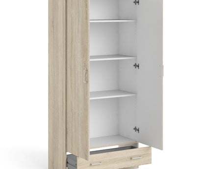 Space Wardrobe with 2 Doors + 1 Drawer in Oak 1750