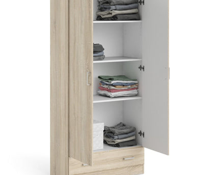 Space Wardrobe with 2 Doors + 1 Drawer in Oak 1750