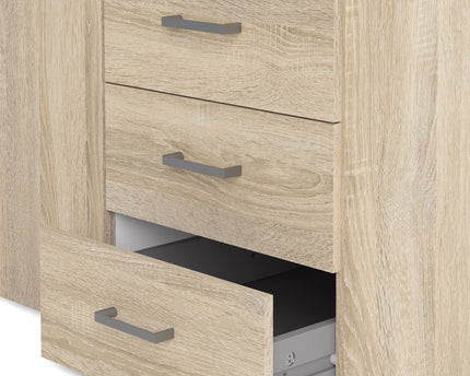 Space Wardrobe - 3 Doors 3 Drawers in Oak 2000
