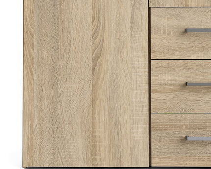 Space Wardrobe - 4 Doors 3 Drawers in Oak 2000