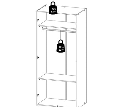 Space Wardrobe with 2 doors White 1750