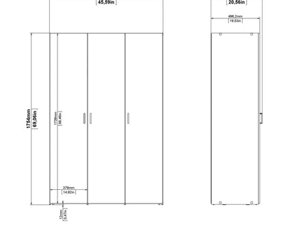Space Wardrobe with 3 doors White 1750
