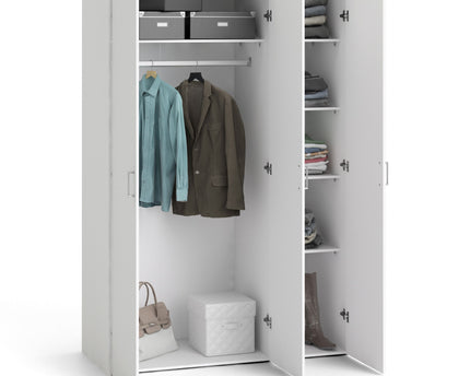 Space Wardrobe 3 Doors White 1750