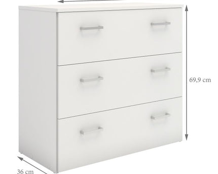 Space Chest of 3 Drawers in White