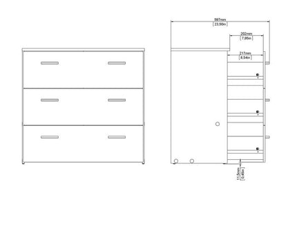 Space Chest of 3 Drawers in White