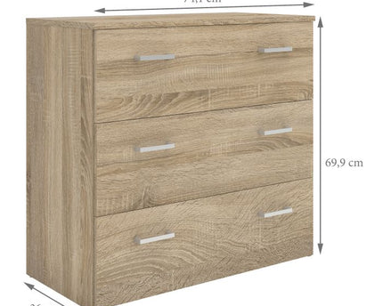 Space Chest of 3 Drawers in Oak