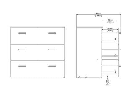 Space Chest of 3 Drawers in Oak