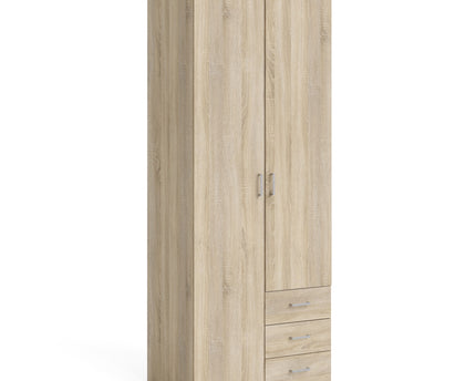 Space Wardrobe - 2 Doors 3 Drawers in Oak 2000
